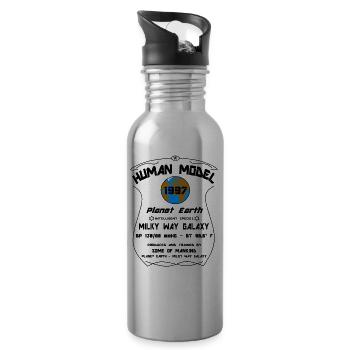 1997 - Water bottle with straw - silver - Right