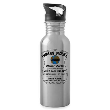 2000 - Water bottle with straw - silver - Right