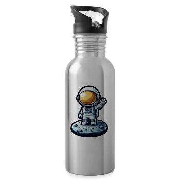 Petit astronaute - Gourde avec paille intégrée - argent clair - Droite