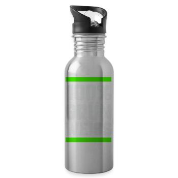 100 vert blanc - Gourde avec paille intégrée - argent clair - Droite