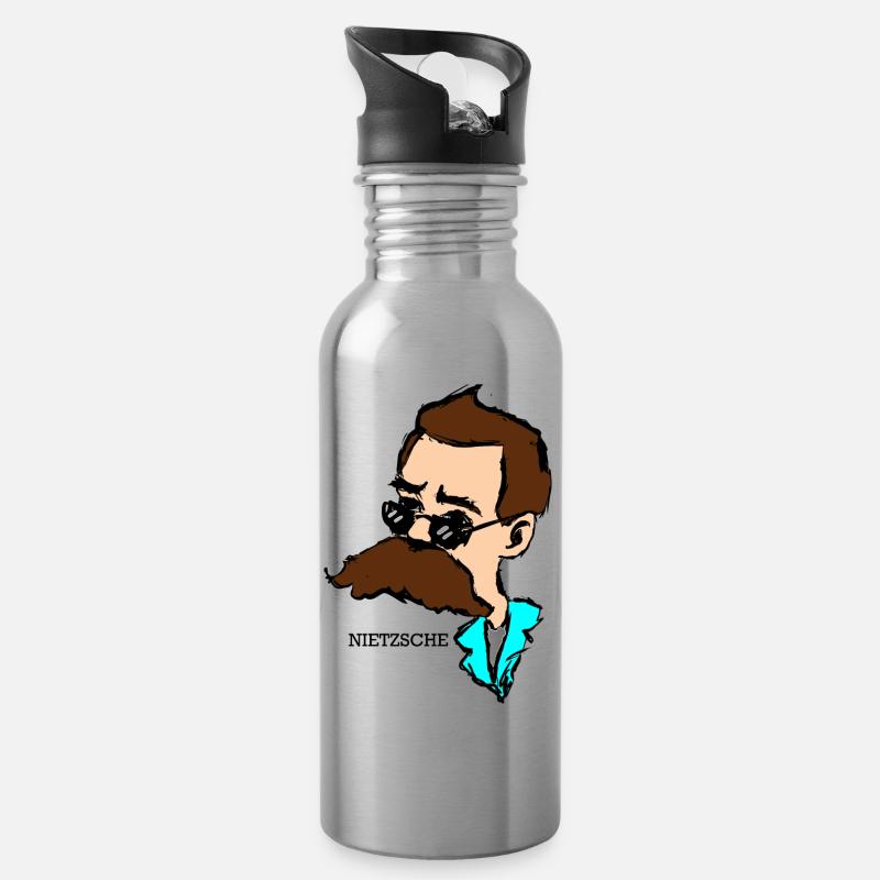 Nietzsche - Gourde avec paille intégrée - argent clair