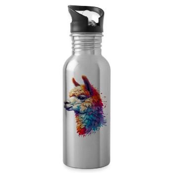 Alpaca - Water bottle with straw - silver - Right