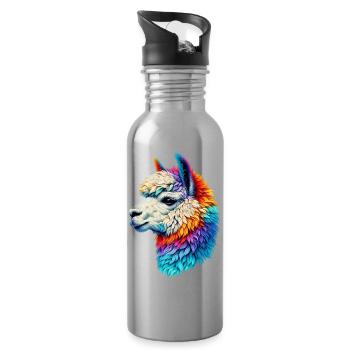 Alpaka - Trinkflasche mit integriertem Trinkhalm - Lightsilver - Rechts