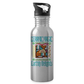 Clay Artist Ceramic Art Kneading Pottery Artistic - Water bottle with straw - silver - Right