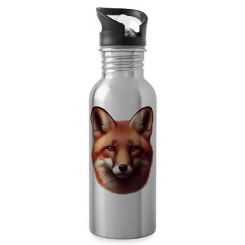 Fuchs - Trinkflasche mit integriertem Trinkhalm - Lightsilver - Rechts