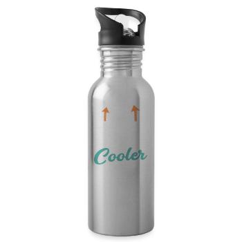 So sieht ein richtig cooler Flugbegleiter aus - Trinkflasche mit integriertem Trinkhalm - Lightsilver - Rechts