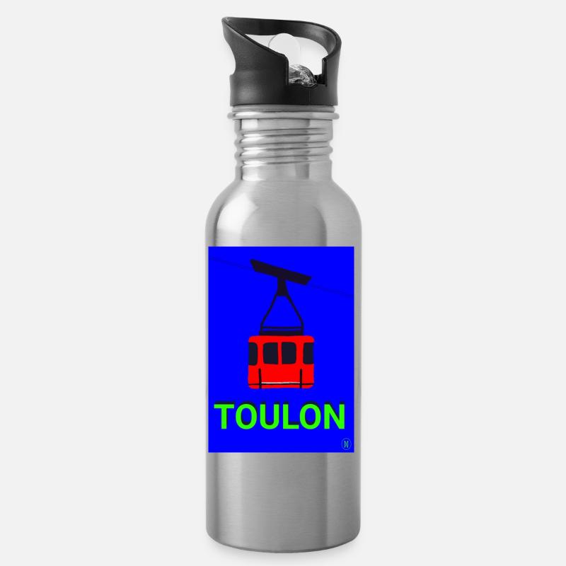Téléphérique Toulon - Gourde avec paille intégrée - argent clair