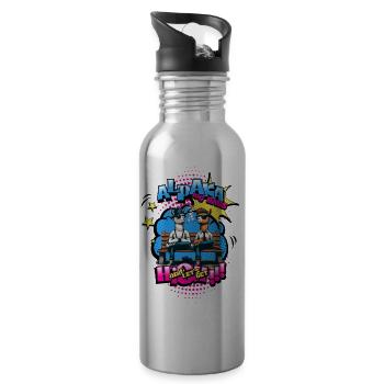 High Spirits - Alpakas im Chill-Modus 3 - Trinkflasche mit integriertem Trinkhalm - Lightsilver - Rechts