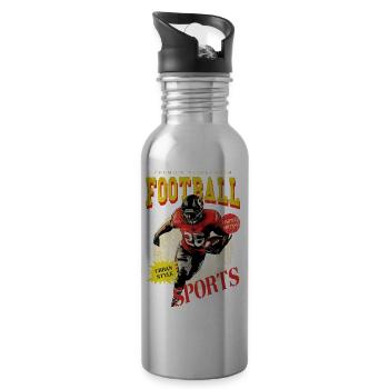 Joueur de football américain USA Amérique Sports Rétro - Gourde avec paille intégrée - argent clair - Droite