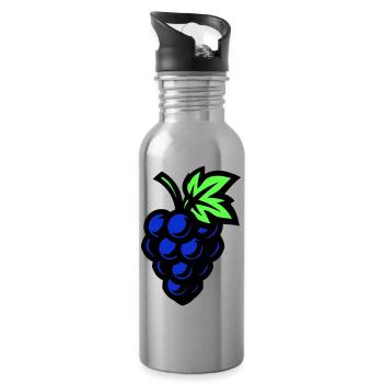 Grapes Symbol Grapes - Water bottle with straw - silver - Right