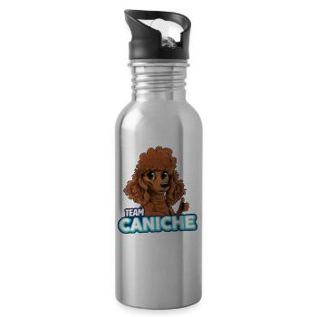 Poodle - Red - Water bottle with straw - silver - Right
