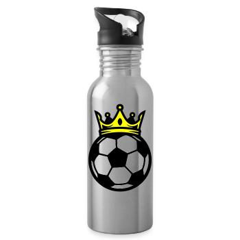 Couronne de ballon de football - Gourde avec paille intégrée - argent clair - Droite