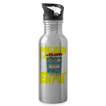 Anse Méjean in a pot - Water bottle with straw - silver - Right