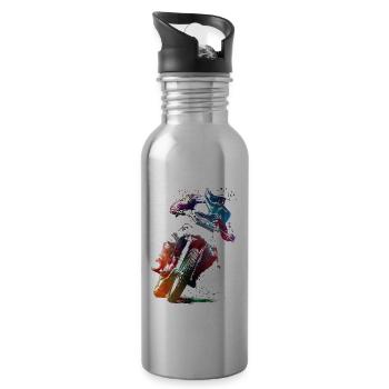 Art du sport automobile #motor #sport - Gourde avec paille intégrée - argent clair - Droite