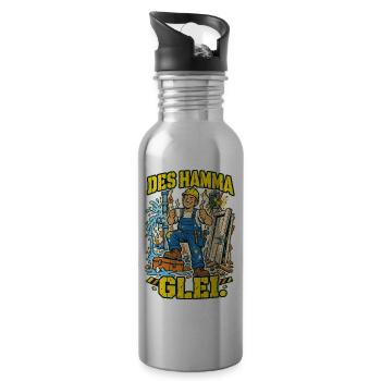 Des hamma glei Handwerker - Trinkflasche mit integriertem Trinkhalm - Lightsilver - Rechts
