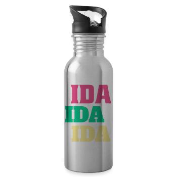 Ida Idachen Birthday Name First Name Gifts - Water bottle with straw - silver - Right