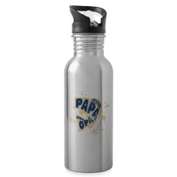 Bester Papa Und Opa Fischer Angler Fischerei Vater - Trinkflasche mit integriertem Trinkhalm - Lightsilver - Rechts