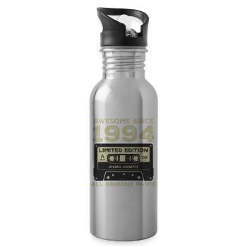 1994 Geburtstag geboren im Jahr 1994 Vintage Retro - Trinkflasche mit integriertem Trinkhalm - Lightsilver - Rechts
