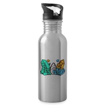 Gesteinsjagd Mineralienjäger - Trinkflasche mit integriertem Trinkhalm - Lightsilver - Rechts