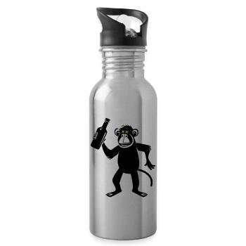 Monkey Party Beer - Water bottle with straw - silver - Right