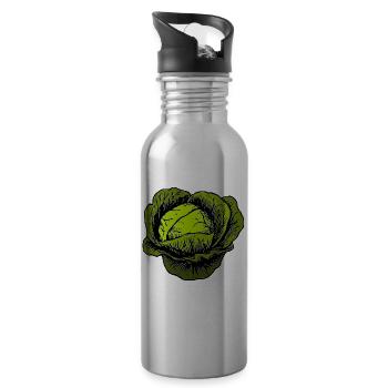 Kohlkopf - Trinkflasche mit integriertem Trinkhalm - Lightsilver - Rechts