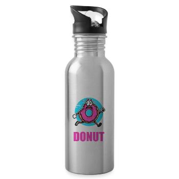 Donut heute Ich will kein Donut sein - Trinkflasche mit integriertem Trinkhalm - Lightsilver - Rechts