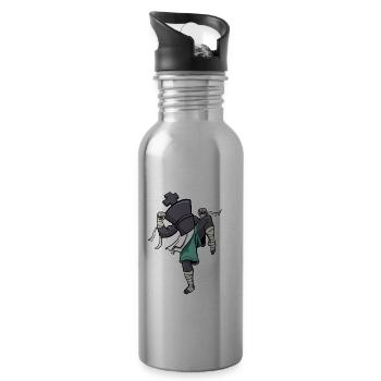 Chess King Like A Muay Thai Fighter Chess - Water bottle with straw - silver - Right