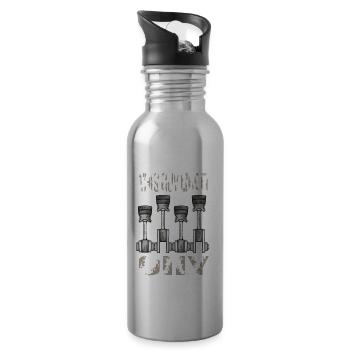 Kolben dieser Kerl mag es ölig Automechaniker - Trinkflasche mit integriertem Trinkhalm - Lightsilver - Rechts