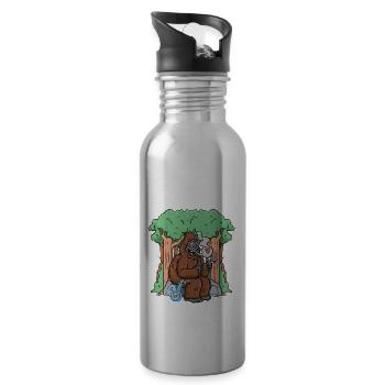 Marijuana Bigfoot Weed - Water bottle with straw - silver - Right