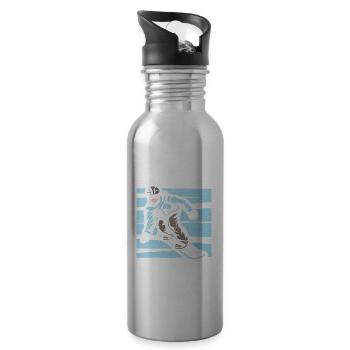 Snowboarder I'd Rather Be Snowboarding - Water bottle with straw - silver - Right