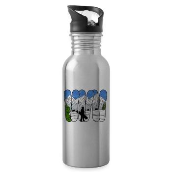 Snowboarding Snowboard Snowboarder - Water bottle with straw - silver - Right