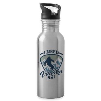 Skieur Ski alpin Ski Vitaminé Ski Ski - Gourde avec paille intégrée - argent clair - Droite