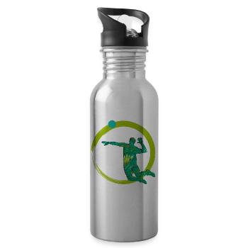 Volleyball player E 71 - Water bottle with straw - silver - Right