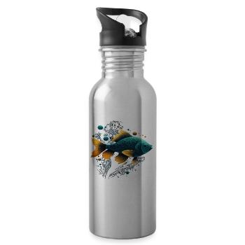 Pet Fish - Water bottle with straw - silver - Right