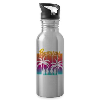 Familien Sonnenuntergang in Boracay - Trinkflasche mit integriertem Trinkhalm - Lightsilver - Rechts