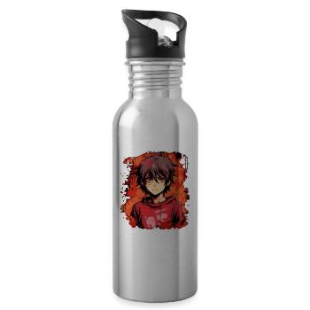 Anime Boy - Trinkflasche mit integriertem Trinkhalm - Lightsilver - Rechts
