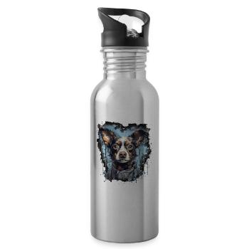 Dog - Water bottle with straw - silver - Right