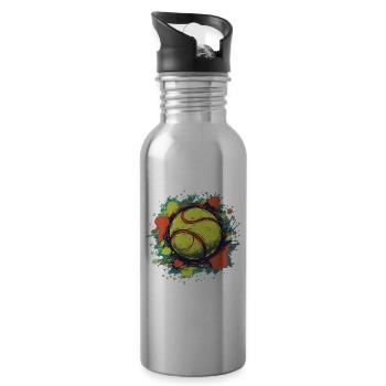 Tennis ball - Water bottle with straw - silver - Right