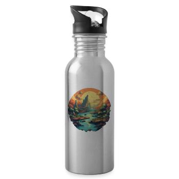 Landscape - Water bottle with straw - silver - Right