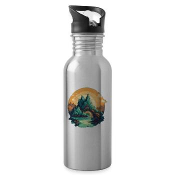 Landscape - Water bottle with straw - silver - Right