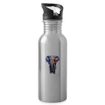 Elefant - Trinkflasche mit integriertem Trinkhalm - Lightsilver - Rechts