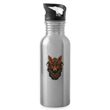 Fox - Water bottle with straw - silver - Right