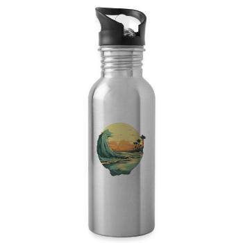 Strand - Trinkflasche mit integriertem Trinkhalm - Lightsilver - Rechts