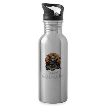 Halloween - Happy Halloween - Water bottle with straw - silver - Right