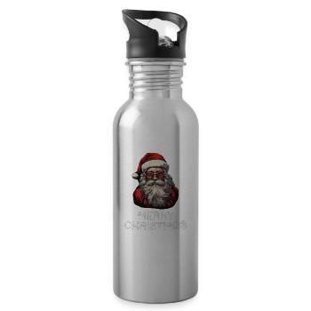 Weihnachtsmann - Marry Christmas - Trinkflasche mit integriertem Trinkhalm - Lightsilver - Rechts