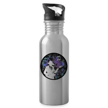 Gitarrist - Trinkflasche mit integriertem Trinkhalm - Lightsilver - Rechts