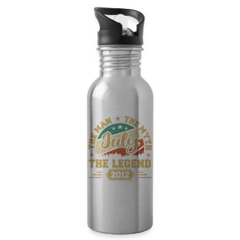 July 2012 The Man, The Myte, The legend, Juli 2012 - Trinkflasche mit integriertem Trinkhalm - Lightsilver - Rechts