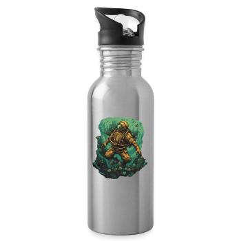 Taucher - Trinkflasche mit integriertem Trinkhalm - Lightsilver - Rechts