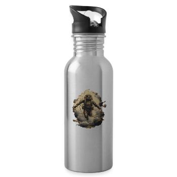 Taucher - Trinkflasche mit integriertem Trinkhalm - Lightsilver - Rechts
