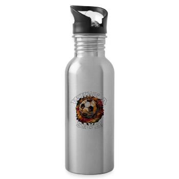 Balle de football - Quelle sauvegarde! - Gourde avec paille intégrée - argent clair - Droite